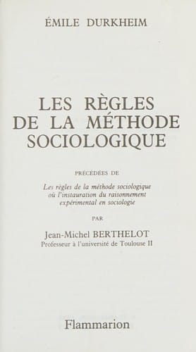 Les règles de la méthode sociologique