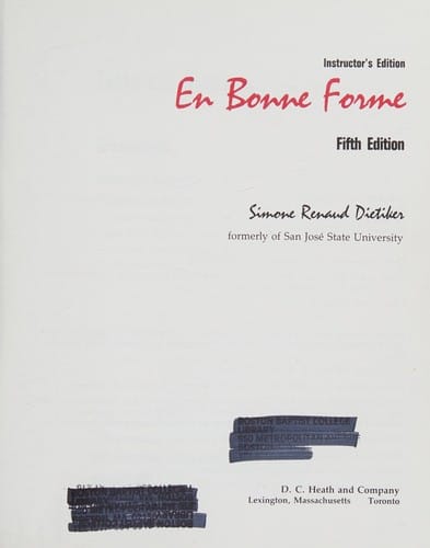 En bonne forme