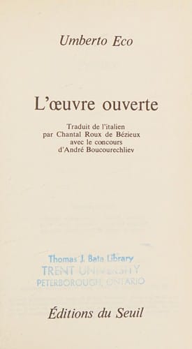 L' Œuvre ouverte