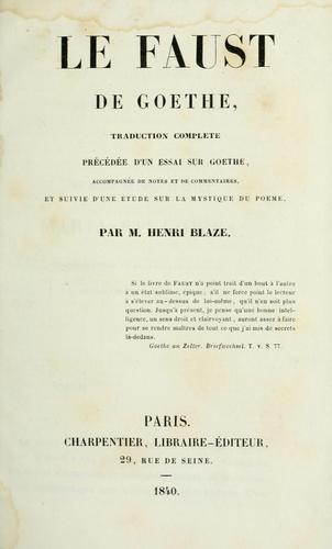 Le Faust de Goethe