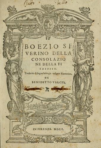 Boezio Seuerino della consolazione della filosofia