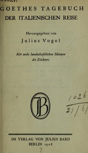 Tagebuch der Italienischen Reise