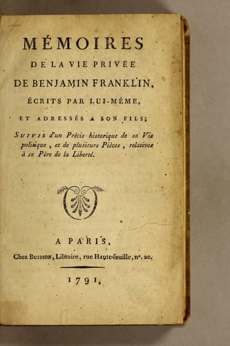 Mémoires de la vie privée de Benjamin Franklin
