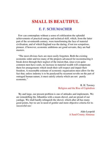 Small is beautiful