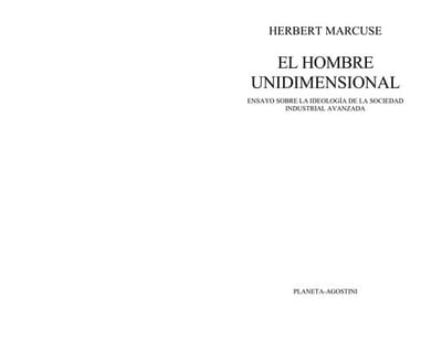 El hombre unidimensional