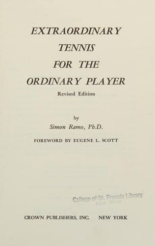 Extraordinary tennis for the ordinary player