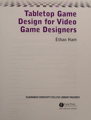 Tabletop Game Design for Video Game Designers