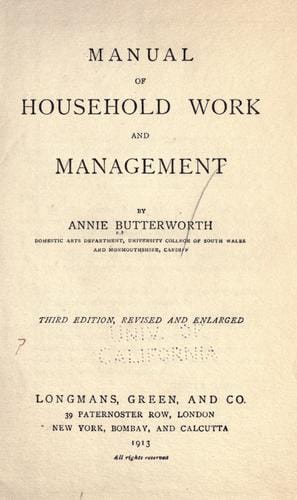 Manual of household work and management