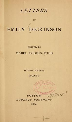 Letters of Emily Dickinson