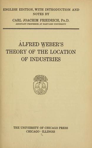 Theory of the location of industries