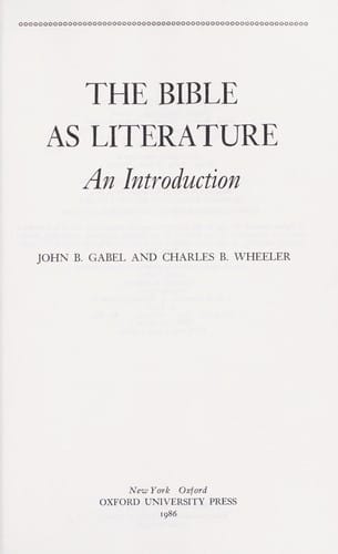 The Bible as literature