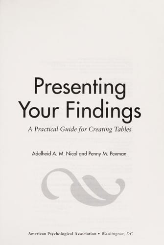 Presenting your findings