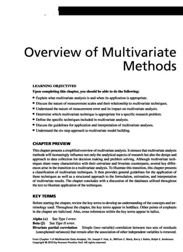 Multivariate data analysis